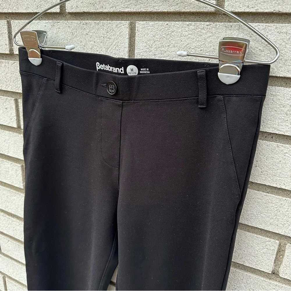 Betabrand Bootcut Dress Pant Yoga Pants Black Petite Ponte Stretch Office M - Picture 2 of 8